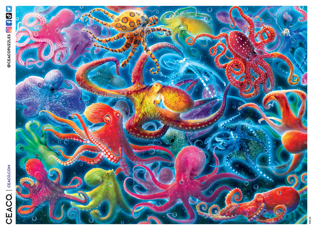 Underwater Octopus- 750 Piece Glow-in-the-Dark Puzzle – Ceaco.com