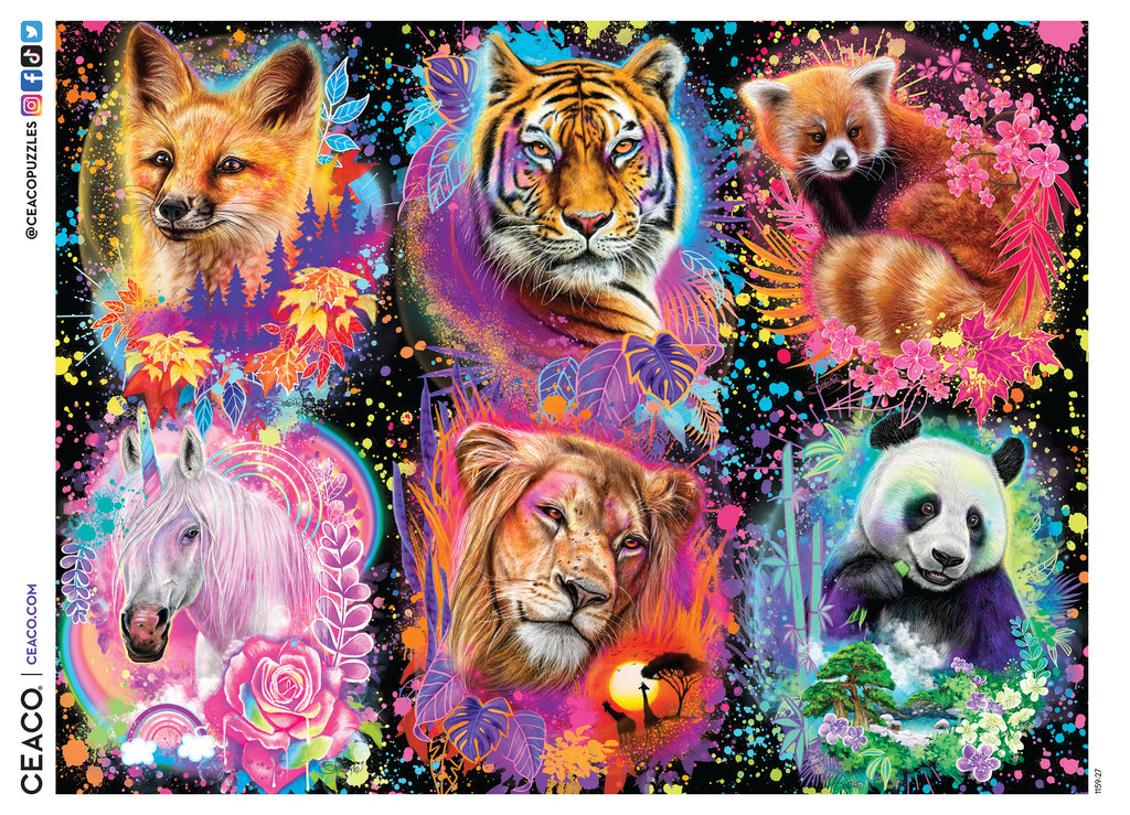 Glowrious Animals - 750 Piece Glow-in-the-dark Puzzle – Ceaco.com