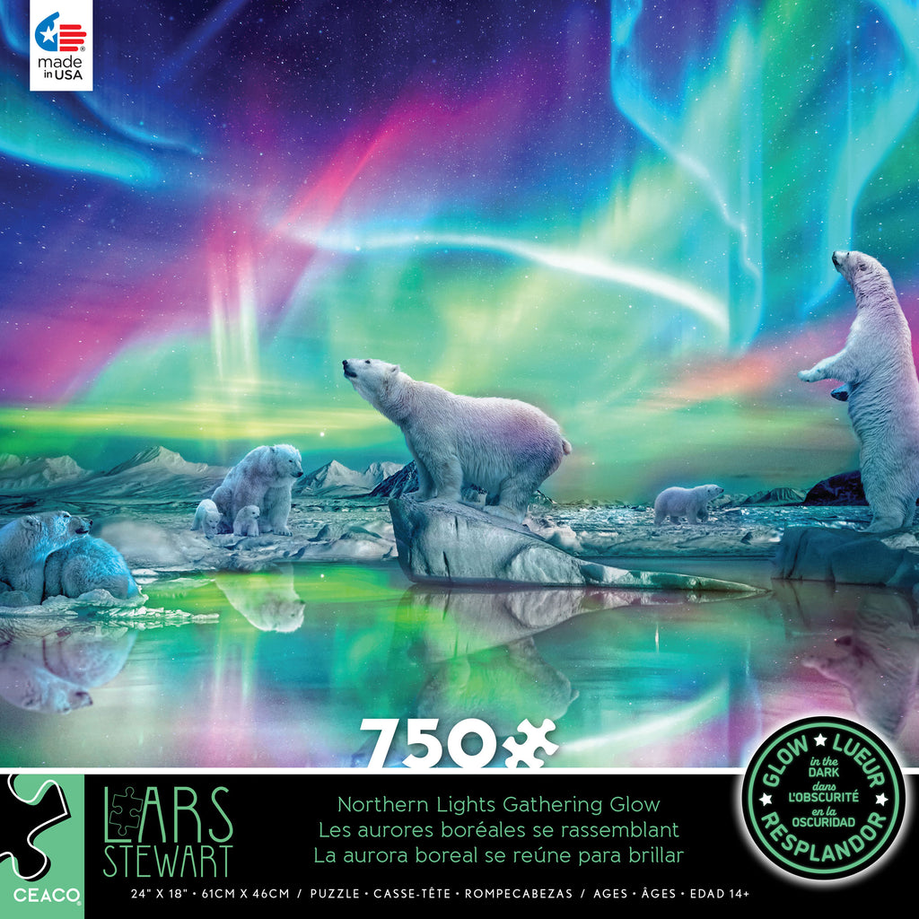 Northern Lights Gathering Glory - 750 Piece Glow-in-the-Dark