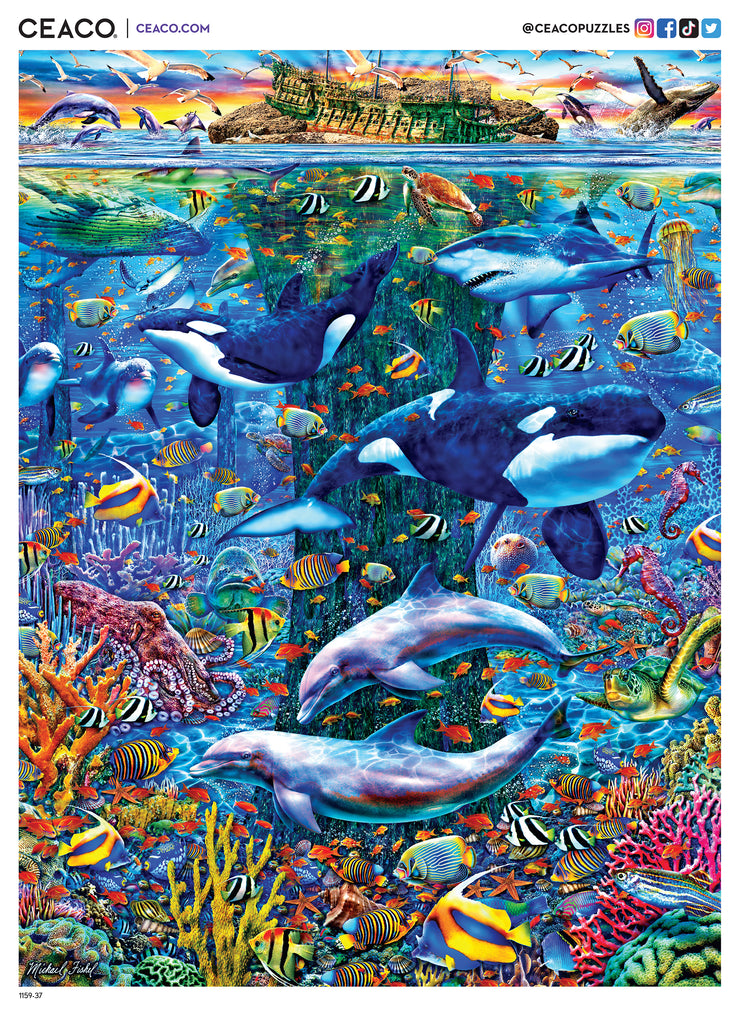 The Living Seas Glow - 750 Piece Glow-in-the-Dark Puzzle – Ceaco.com