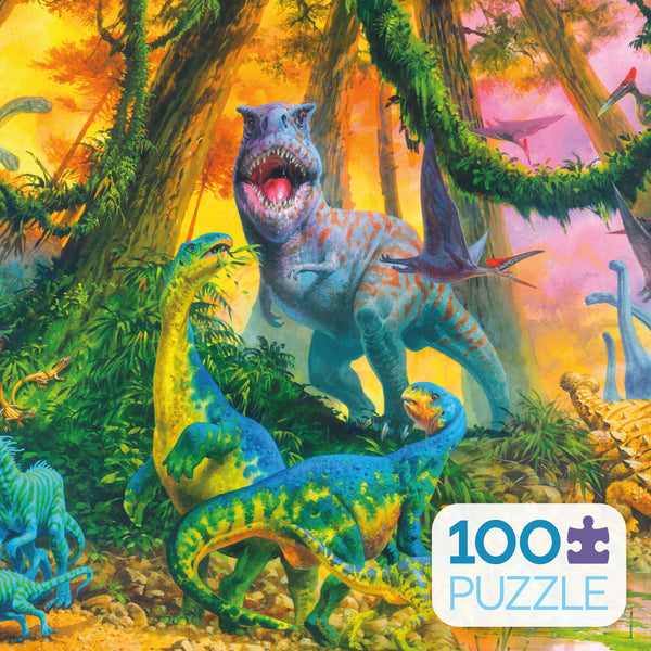 Kids 100 Piece Puzzle - Dinosaur Jungle - 100 Piece Puzzle
