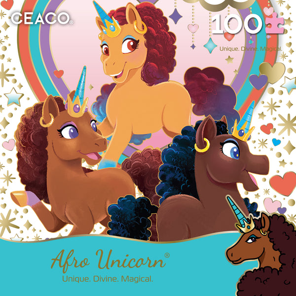 Afro Unicorn - Collage - 100 Piece Puzzle