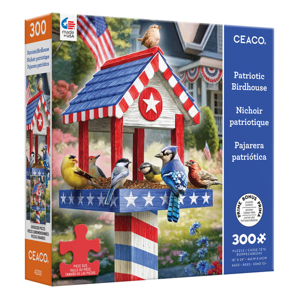 Patriotic Birdhouse- 300 Piece Puzzle