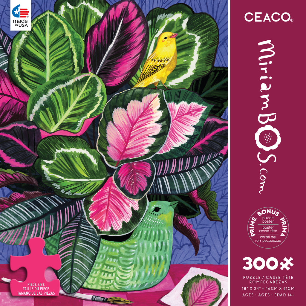 Calathea and Birds - 300 Piece Puzzle – Ceaco.com
