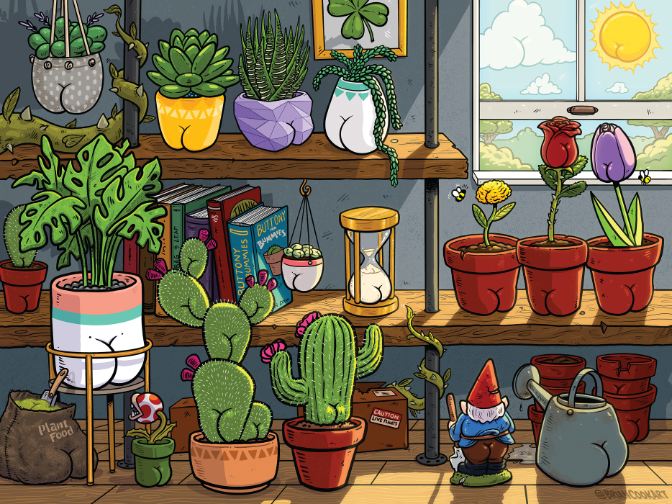Butts on Things - Plants - 300 Piece Puzzle – Ceaco.com