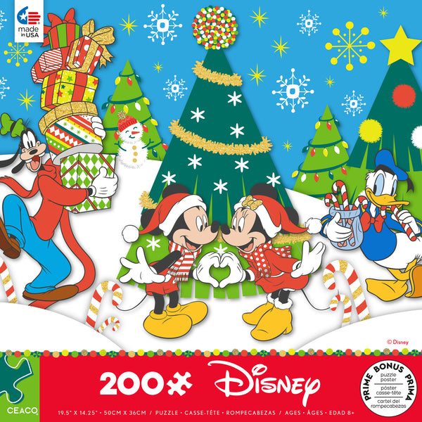 Mickey and Minnie Holiday Love - 200 Piece Puzzle