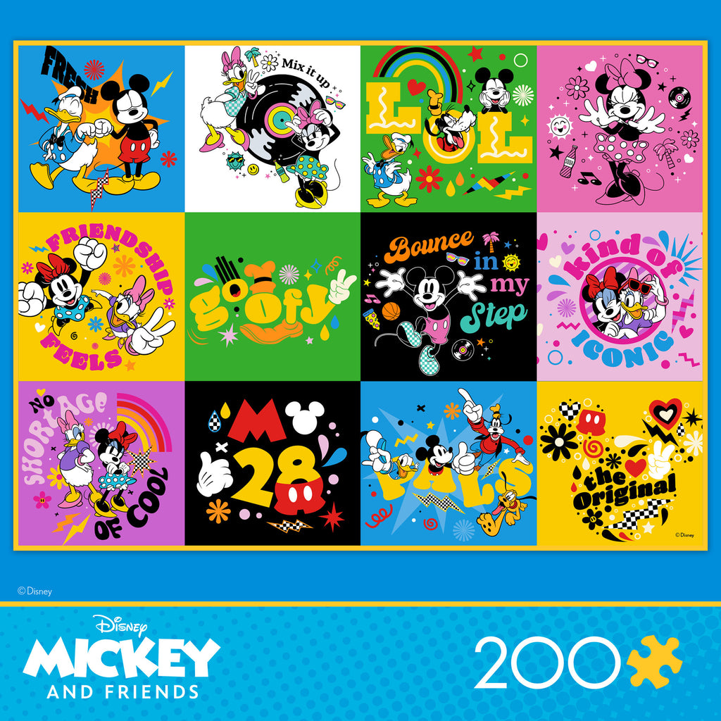 Disney - Mickey's Positive Pop Collage - 200 Piece Puzzle – Ceaco.com