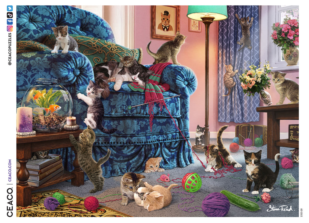 プカプカ猫　in　sky Paws Gone Wild - Kitten Kerfuffle - 500 Piece Puzzle – Ceaco.com