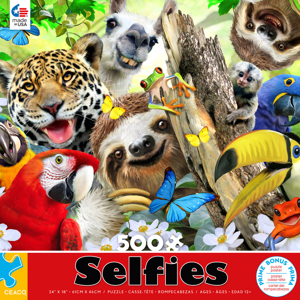 Selfies Sloth And Friends 500 Piece Puzzle