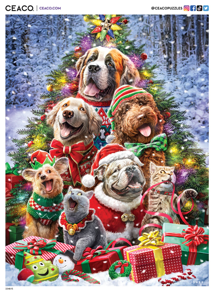 Christmas Selfies- Caroling Critters- 500 Piece Puzzle – Ceaco.com