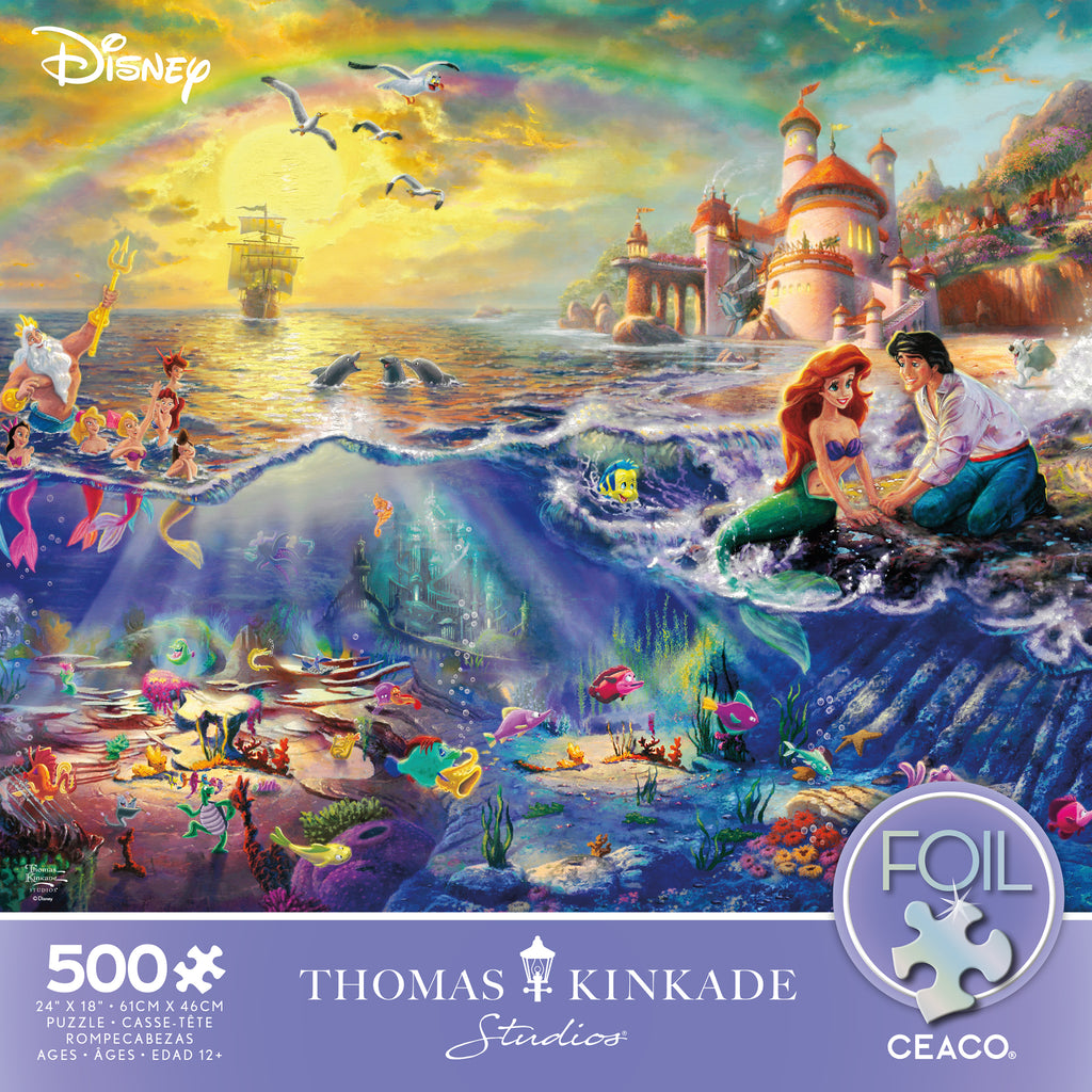 Disney Little Mermaid II Canvas Thomas Kinkade Studios Signed by