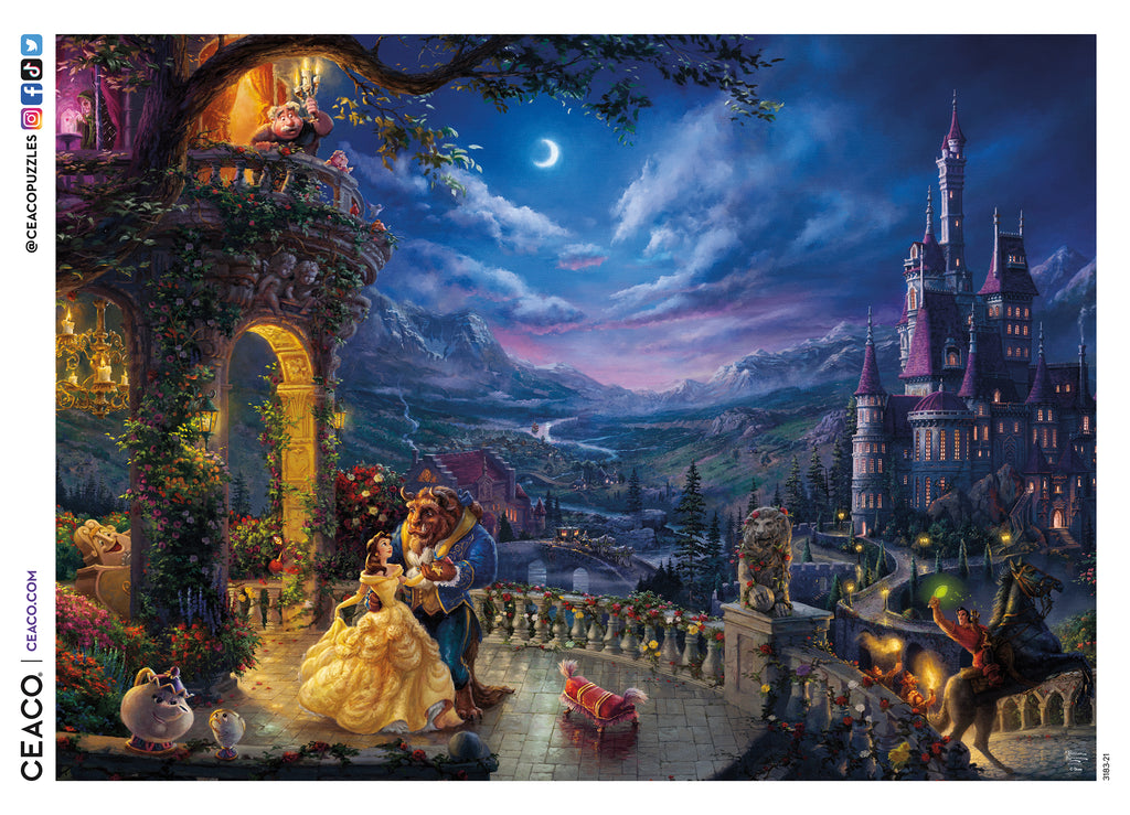 Disney outlets Beauty and the beast Thomas Kinkade picture 21.25x16.25