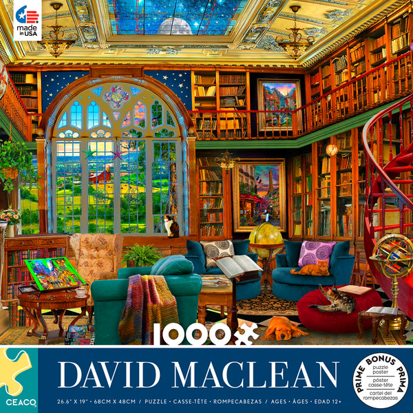 David Maclean - Country Library - 1000 Piece Puzzle