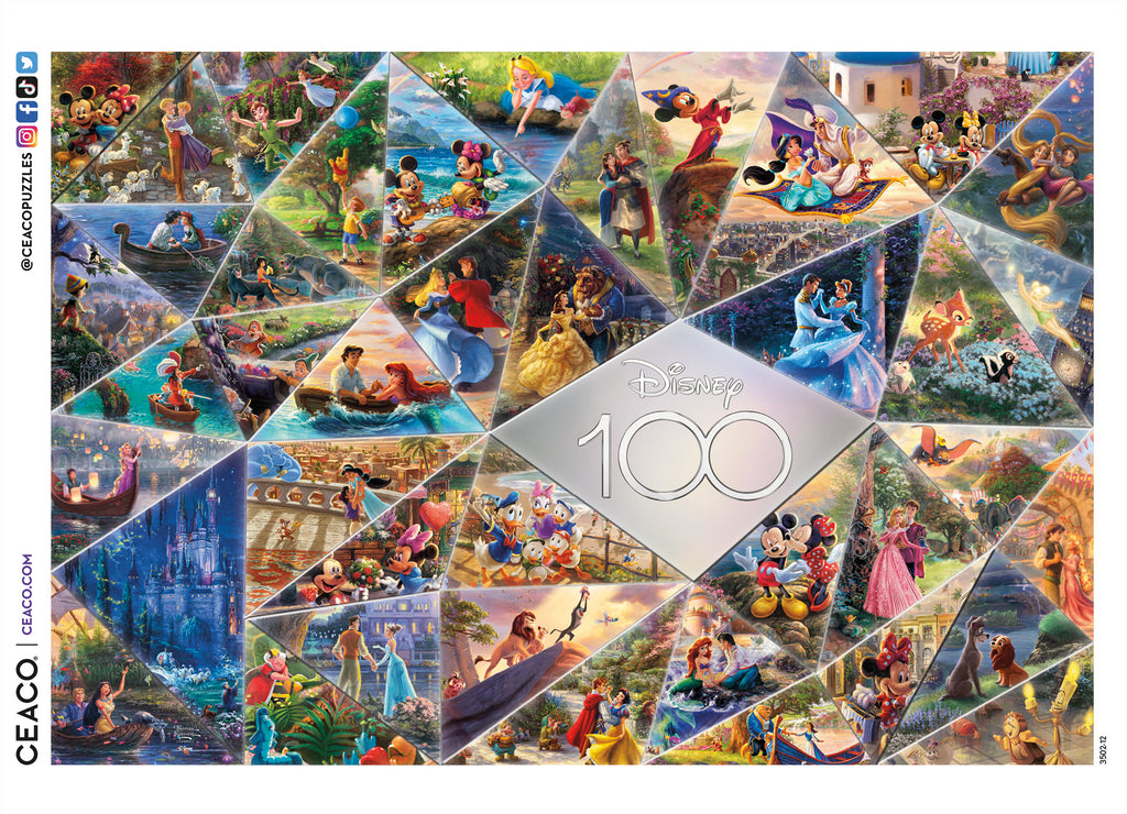 Ceaco - Disney's 100th Anniversary - Thomas Kinkade - 100th Anniversary  Collage - 2000 Piece Jigsaw Puzzle