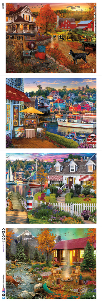 Thomas Kinkade Holiday 4 in 1 Puzzle Set – Ceaco.com