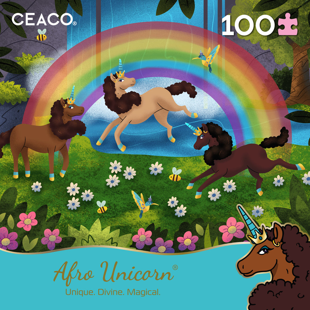 Afro Unicorn - Unicorn Magic - 100 Piece Puzzle –