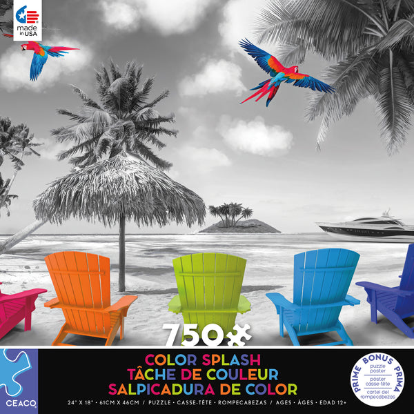 Color Splash - Beach Chairs - 750 Piece Puzzle