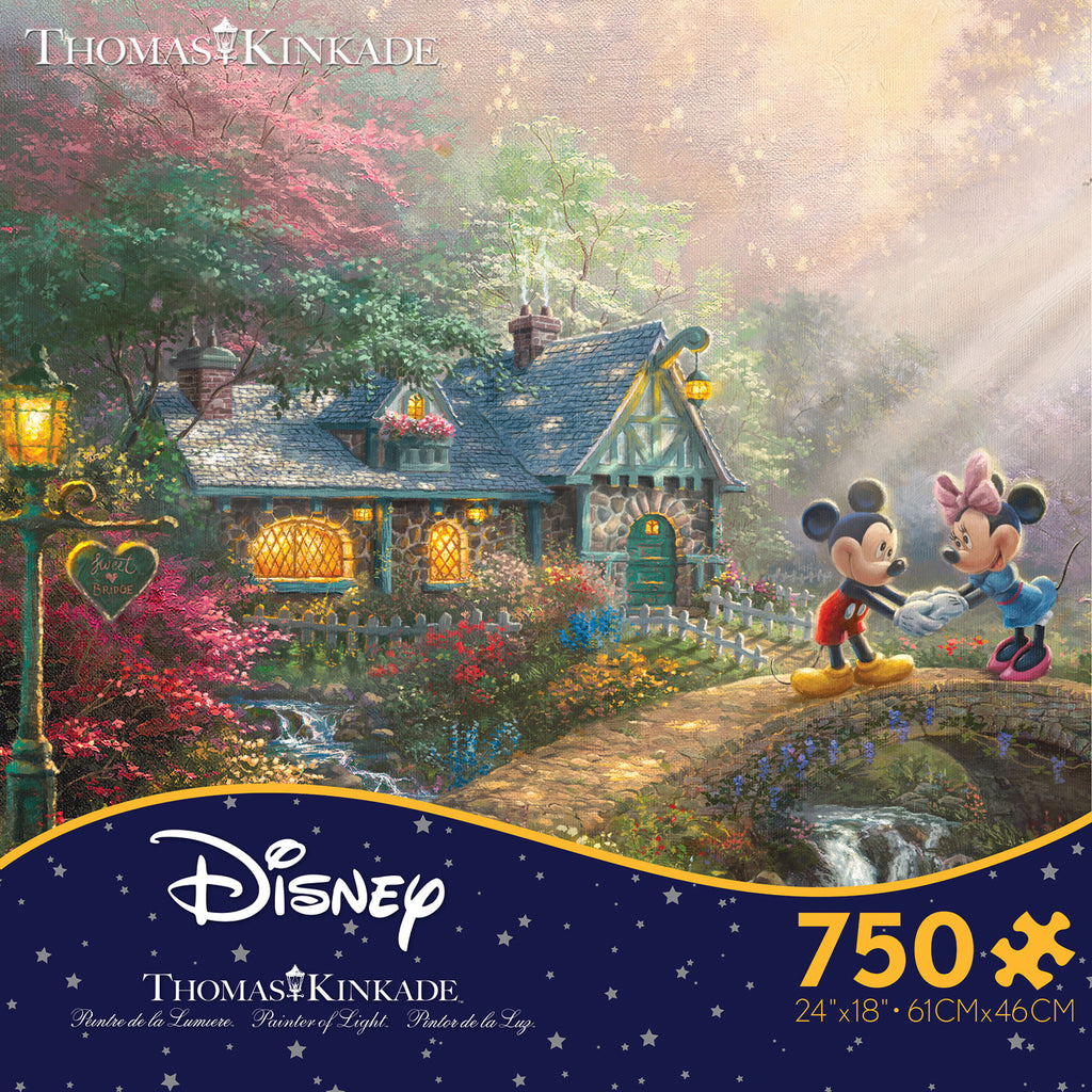 kleermaker actie Percentage Thomas Kinkade Disney - Mickey and Minnie Sweetheart Bridge - 750 Piec –  Ceaco.com
