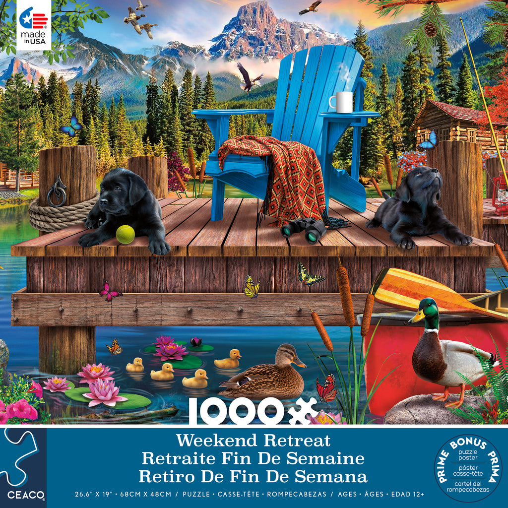 Weekend Retreat - Dogs on the Dock - 1000 Piece Puzzle –