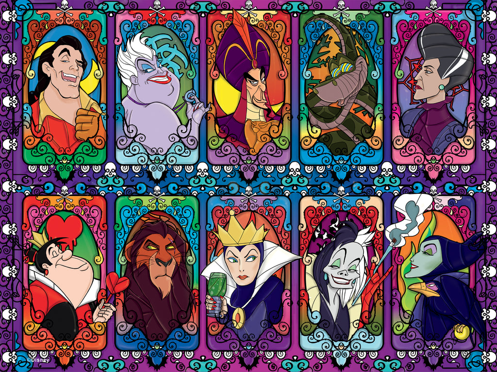 Ceaco Disney Villains 2 Jigsaw Puzzle, 2000 Pieces - Included Bonus Puzzle  Poster
