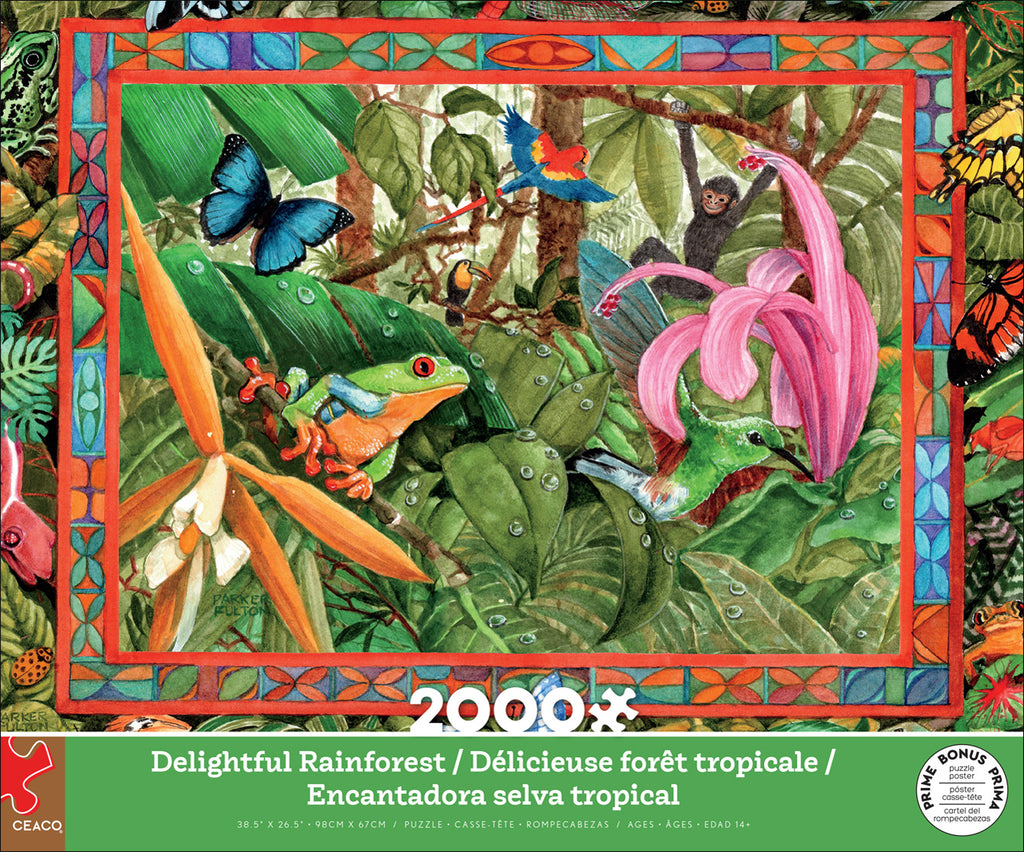 Ceaco Majestic Wilderness 2000 Piece Jigsaw Puzzle - Colorful Nature Scene, Hand-Cut Pieces, Made In USA