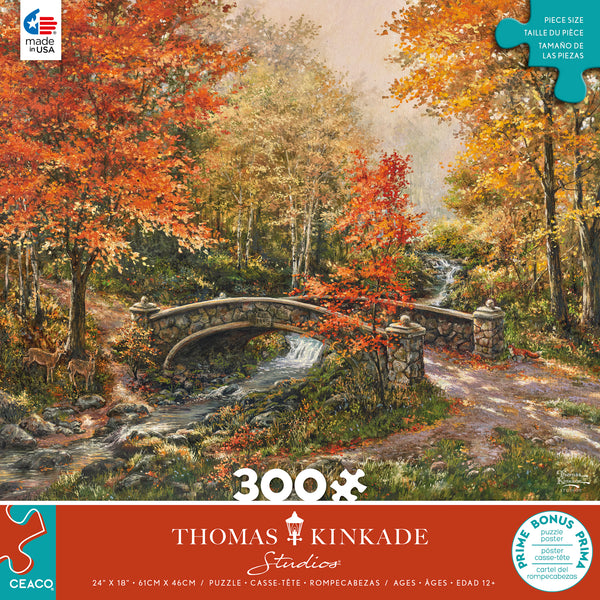 Thomas Kinkade - Fall at Fox Creek Bridge- 300 Piece Puzzle