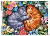 Sleeping Kittens in Flowers- 300 Piece Puzzle