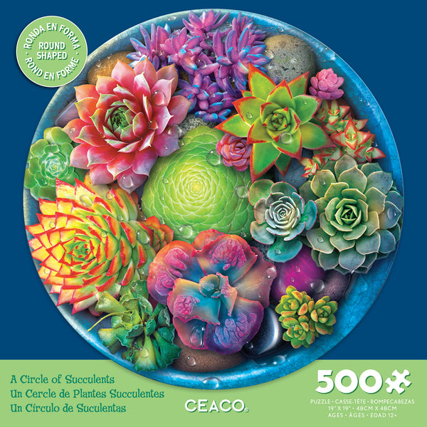 A Circle of Succulents-  500 Piece Puzzle