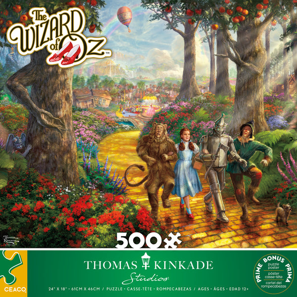 500 Piece Puzzle Thomas Kinkaid WB - Follow the Yellow Brick Road