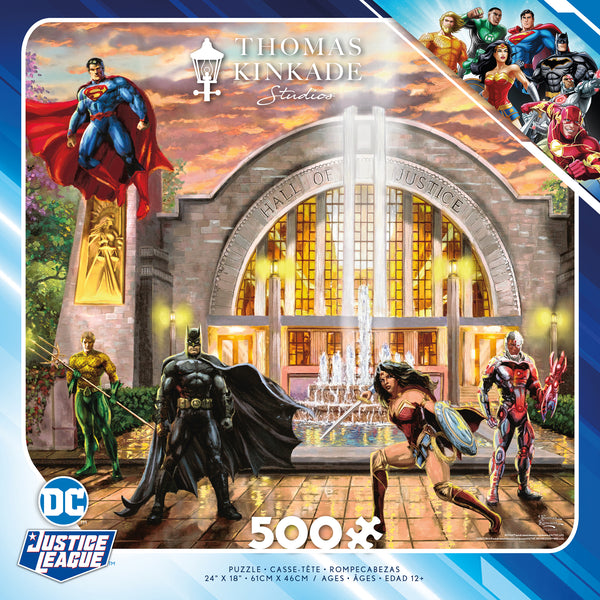 500 Piece Puzzle Thomas Kinkaid DC Comics- Hall of Justice