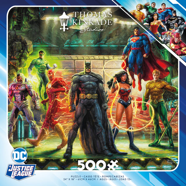 500 Piece Puzzle Thomas Kinkaid DC Comics- The Justice League