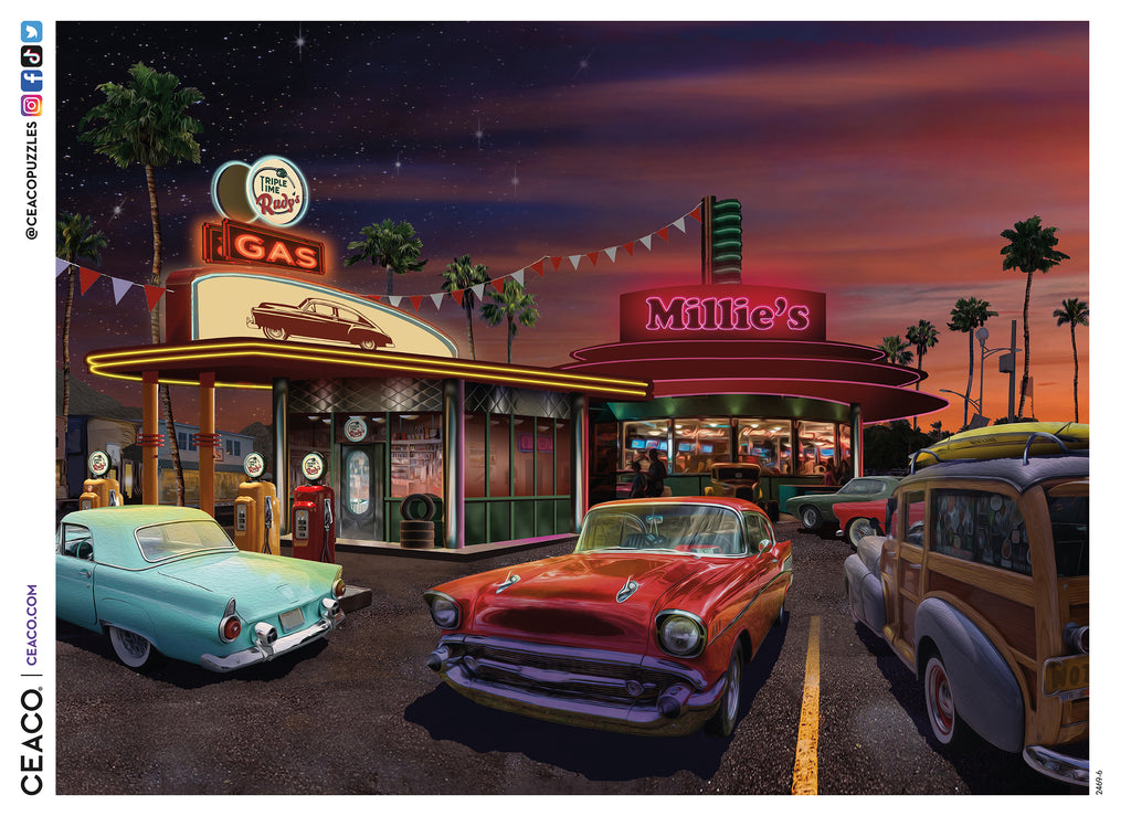 Land of the Free - Millie's 50s Diner - 500 Piece Puzzle – Ceaco.com