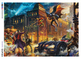 DC Comics Thomas Kinkade - The Dark Knight Saves Gotham City - 1000 Piece Puzzle