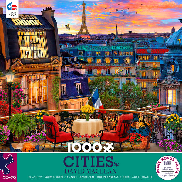 David Maclean Cities - Paris Rooftop - 1000 Piece Puzzle –