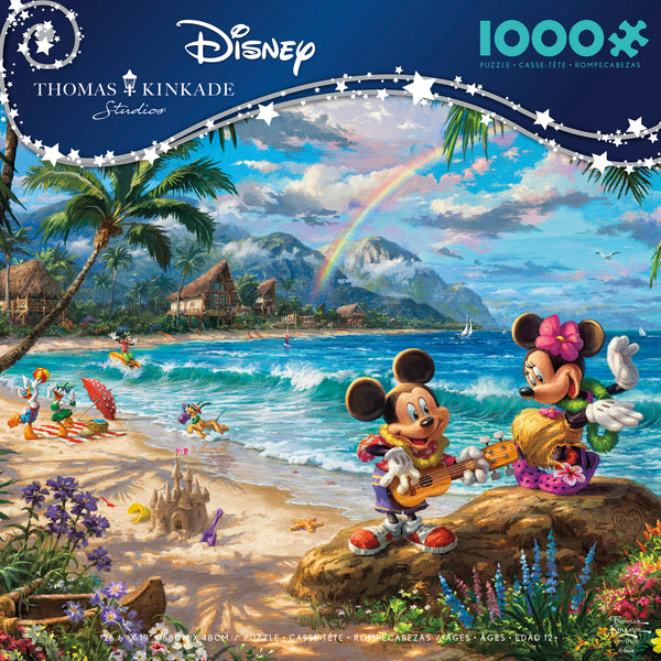 Thomas Kinkade Disney - Mickey and Minnie in Hawaii - 1000 Piece Puzzle