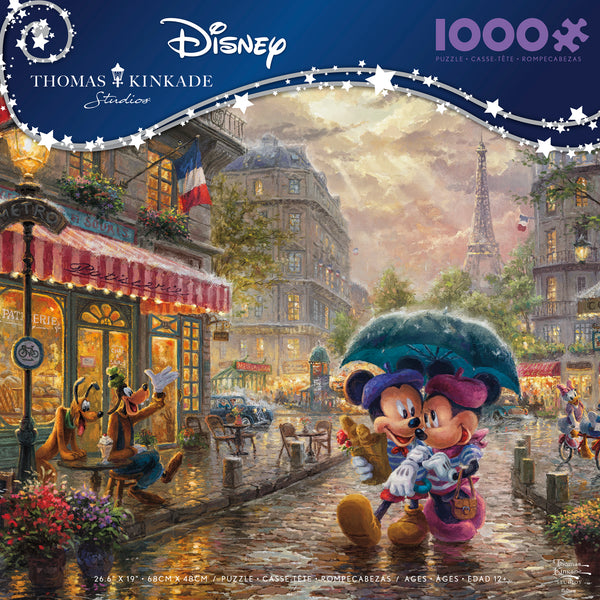 Thomas Kinkade Disney - Mickey and Minnie in Paris - 1000 Piece Puzzle