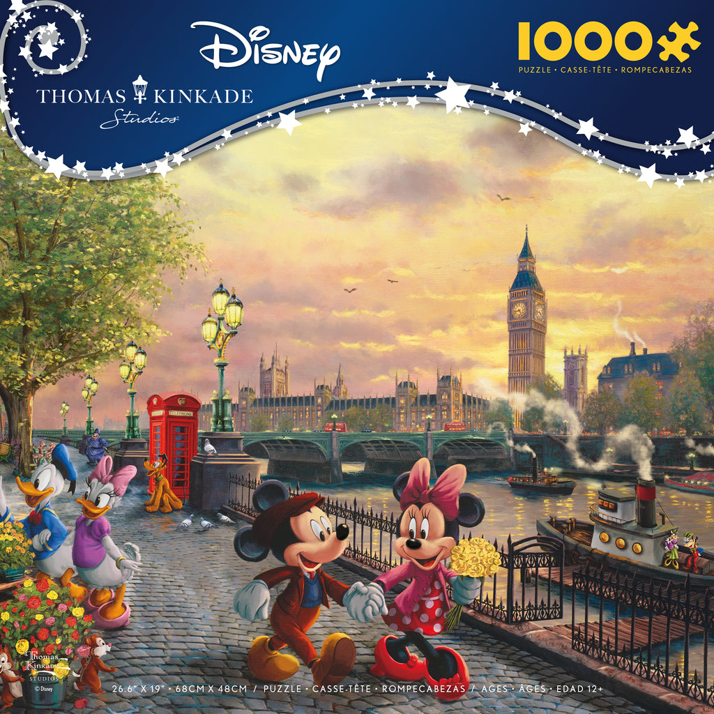 Thomas Kinkade Disney - Mickey And Minnie In London - 1000 Piece Puzzl ...