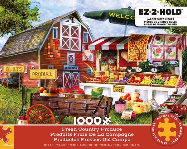 EZ 2 Hold - Fresh Country Produce - 1000 Oversized Piece Puzzle
