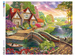 EZ 2 Hold - Cozy Cottage by the River - 1000 Oversized Piece Puzzle