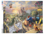 EZ 2 Hold - Thomas Kinkade Disney Beauty and the Beast Falling in Love - 1000 Oversized Piece Puzzle