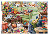 Kittens in the LIving Room - 1000 Piece Puzzle