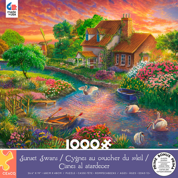 Sunset Swans - 1000 Piece Puzzle