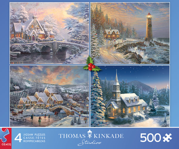 Thomas Kinkade Holiday - Multipack - 4 in 1 Puzzles