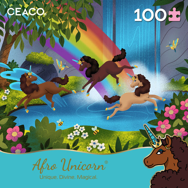Afro Unicorn - Playtime - 100 Piece Puzzle