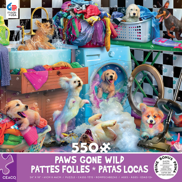 Paws Gone Wild - Wild Wash Days - 550 Piece Puzzle