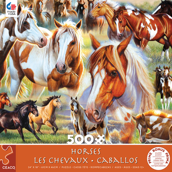 Horses - Horse Collage - 500 Piece Puzzle