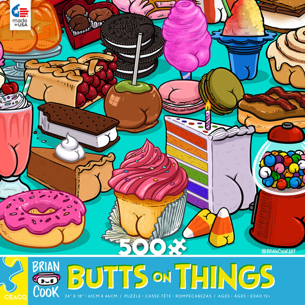 Brian Cook - Butts on Things - Sweet Cheeks - 500 Piece Puzzle