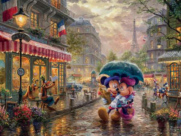 Ceaco Thomas Kinkade Disney Mickey and Minnie in Paris 750 Piece Jigsaw Puzzle