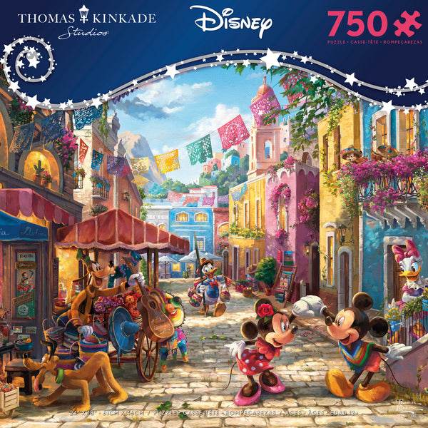 Thomas Kinkade Disney - Mickey and Minnie In Mexico - 750 Piece Puzzle