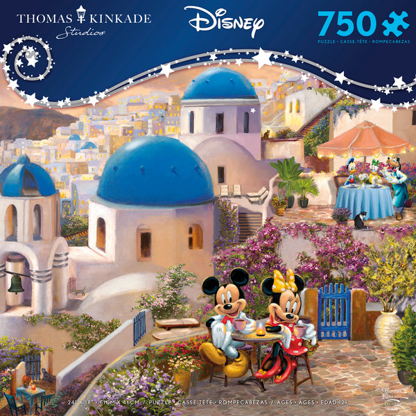 Thomas Kinkade Disney - Mickey and Minnie In Greece- 750 Piece Puzzle